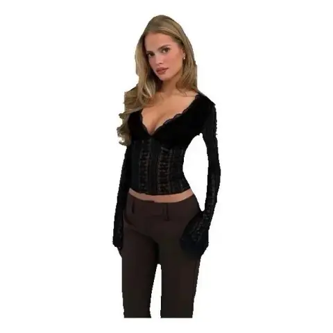 Hollowed-out backless halter top