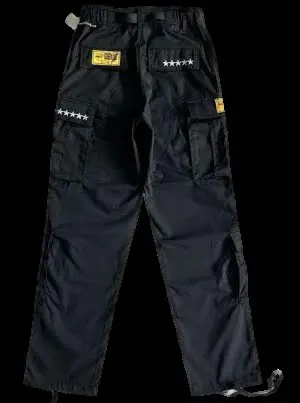 Corteiz classic cargo 5 stars black white logo pant