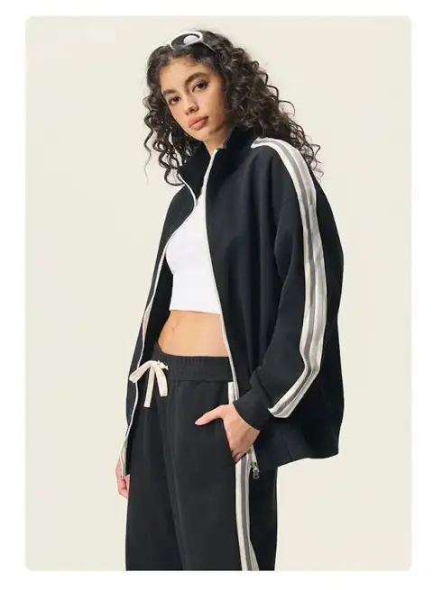 340G Zip Track Jacket Set