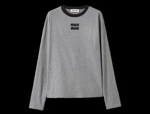 Long-sleeved cotton jersey T-shirt