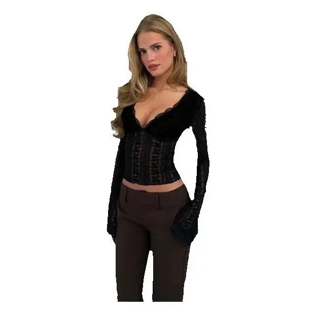 Hollowed-out backless halter top