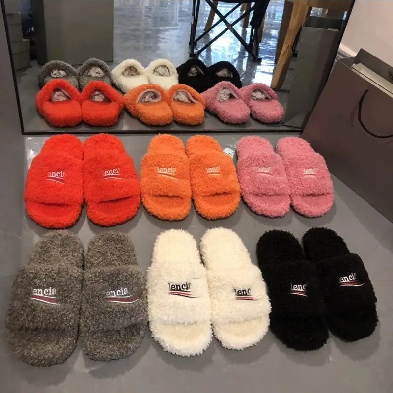 Balenciaga Fur Slides