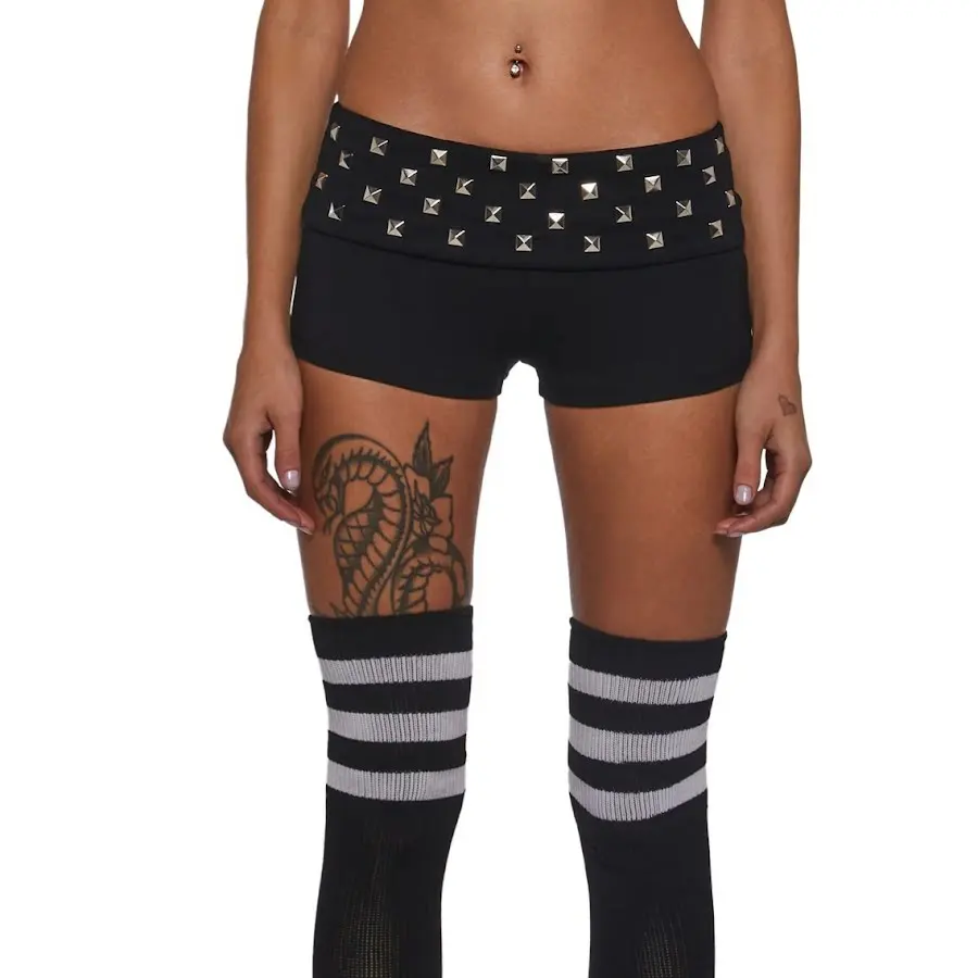 Y2K Punk Studded Micro Shorts