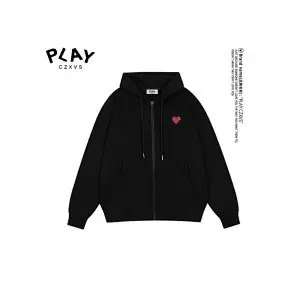 PLAY Cardigan Jacket Autumn and Winter New Couple Japanese Fashion Brand Loose Cardigan Hooded Sweater Men's Couple Dress Embroidery