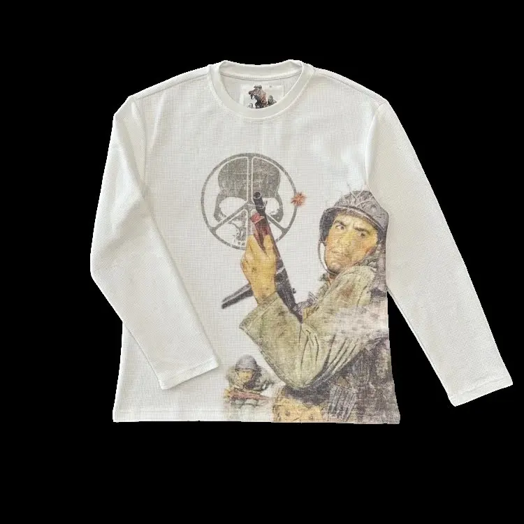 Waffle Grid Soldier Long Sleeve Shirt