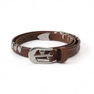 Our Legacy Style Brown Tooth Print Rivet Belt