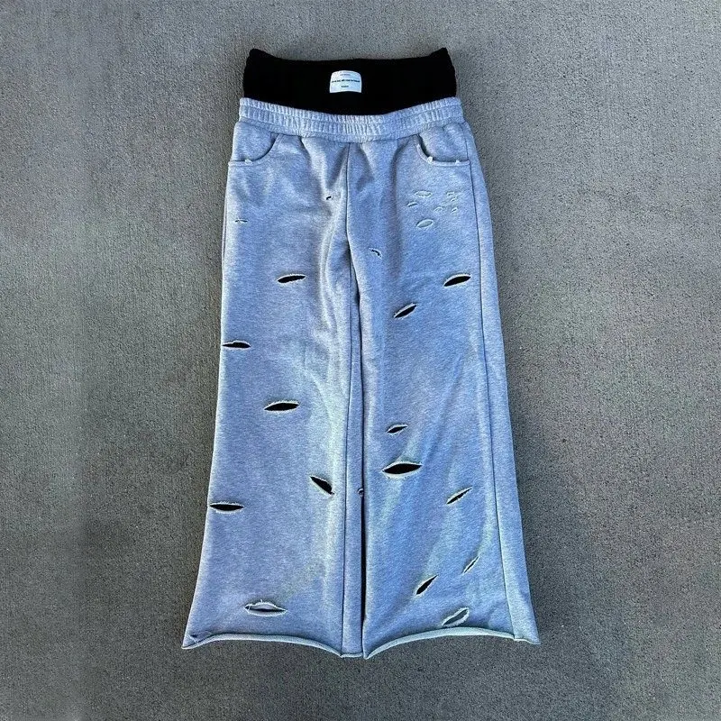 Distressed Double Waist Sweats