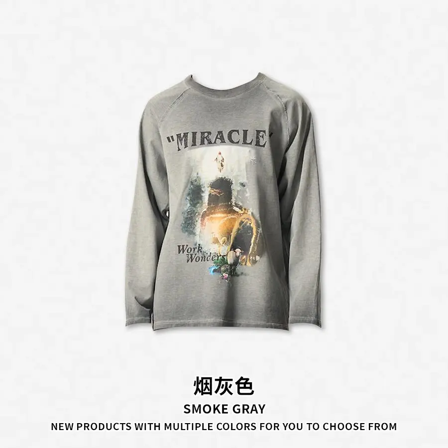 270G Washed Graphic Long Sleeve Tee
