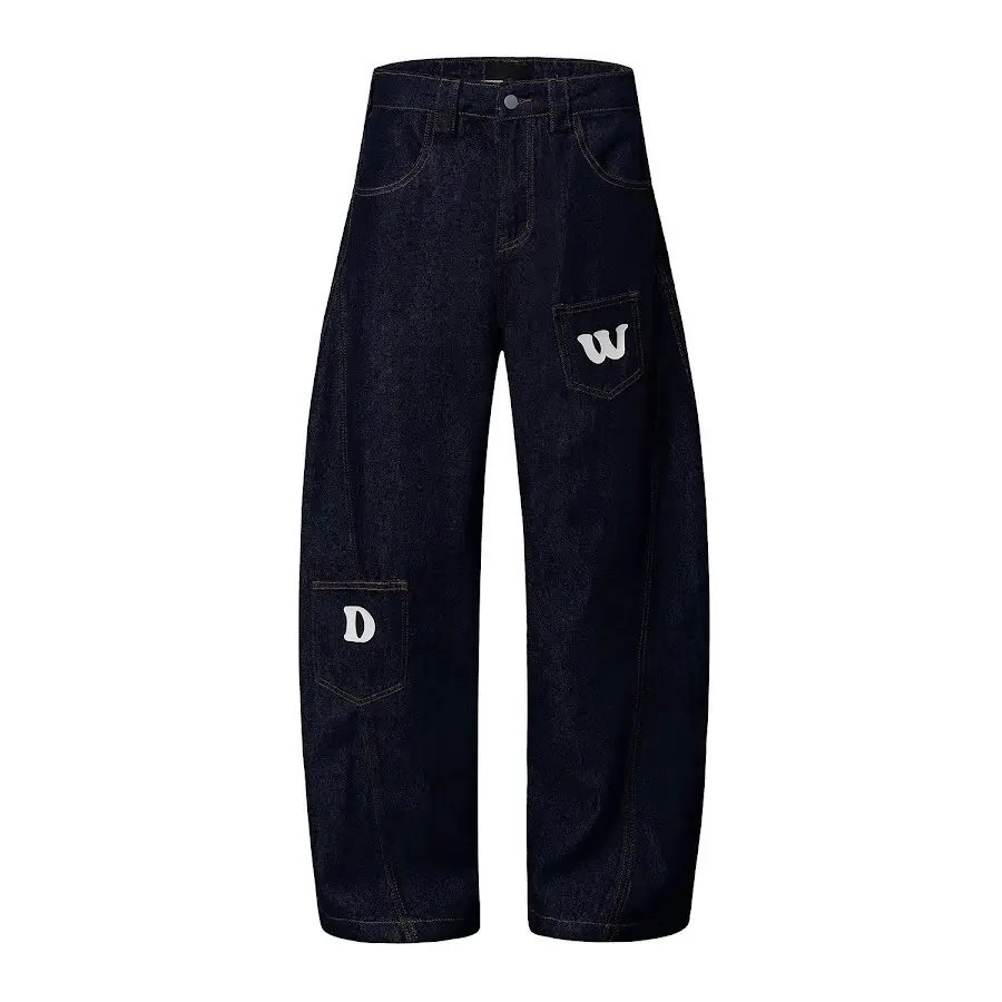 Raw Denim Wide Leg Jeans