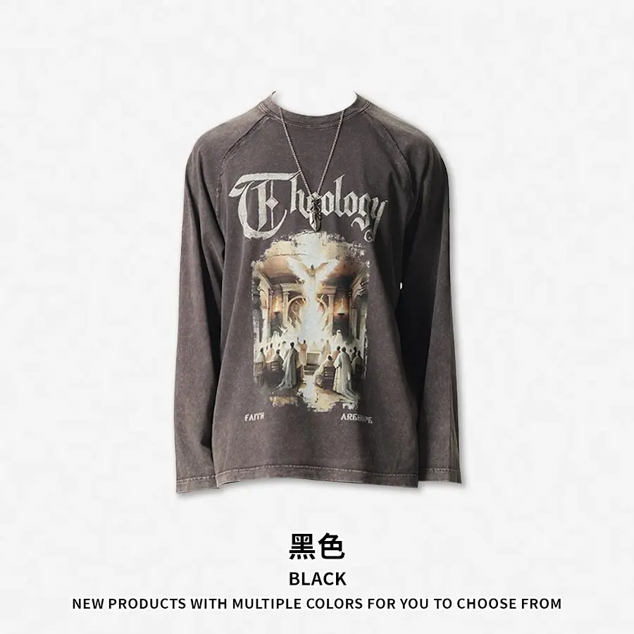 270G Washed Graphic Long Sleeve Tee