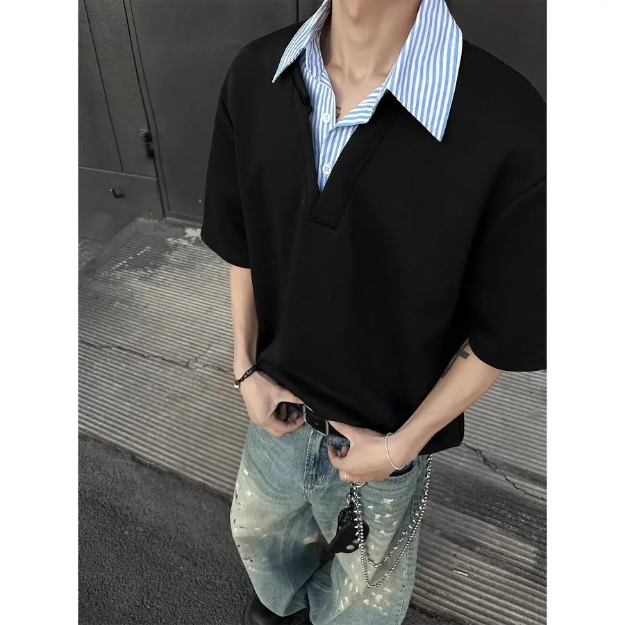 Layered Polo Collar Tee