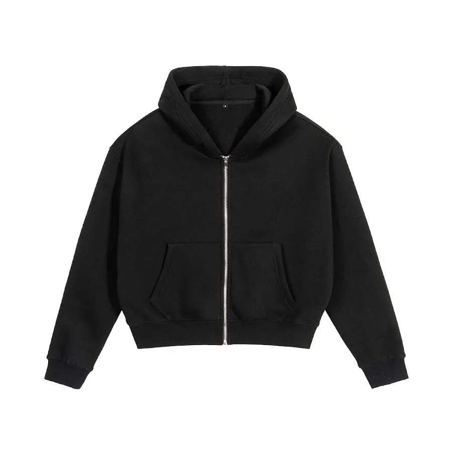 Cropped Zip Hoodie