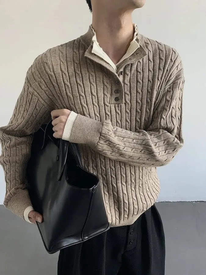 Layered Cable Knit Sweater