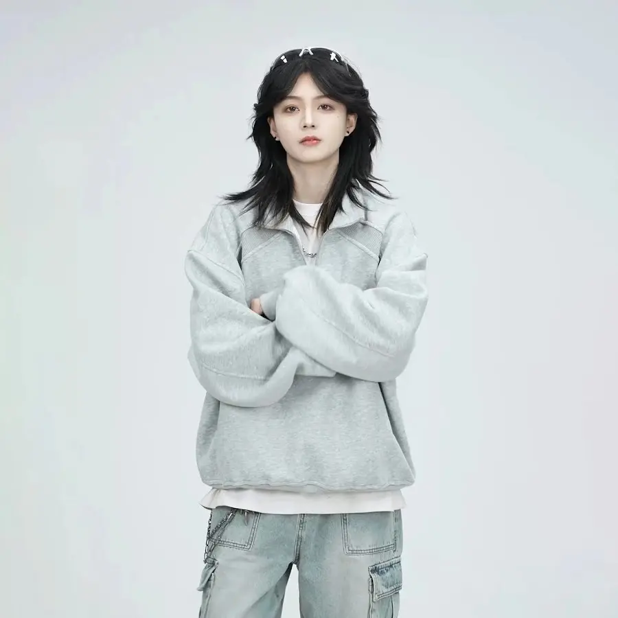 Half Zip Oversized Sweatshirt