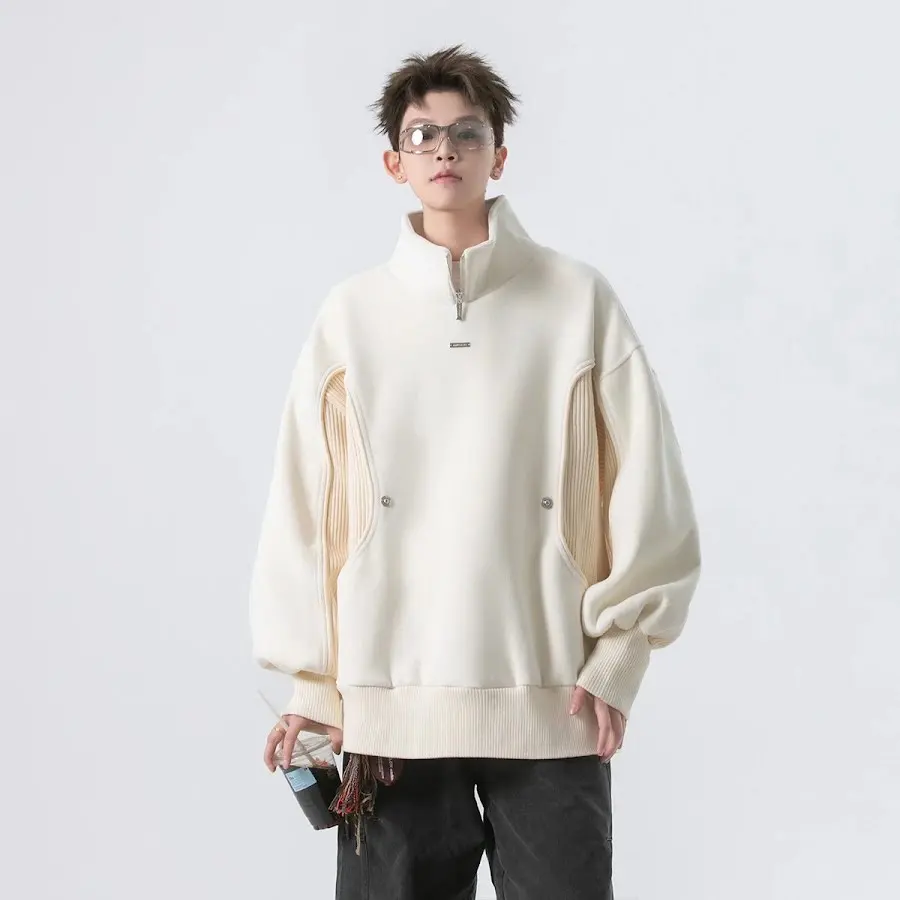 Half Zip Stand Collar Sweatshirt