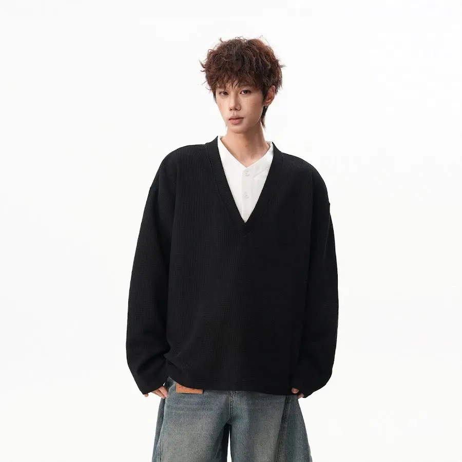 Layered V Neck Sweatshirt