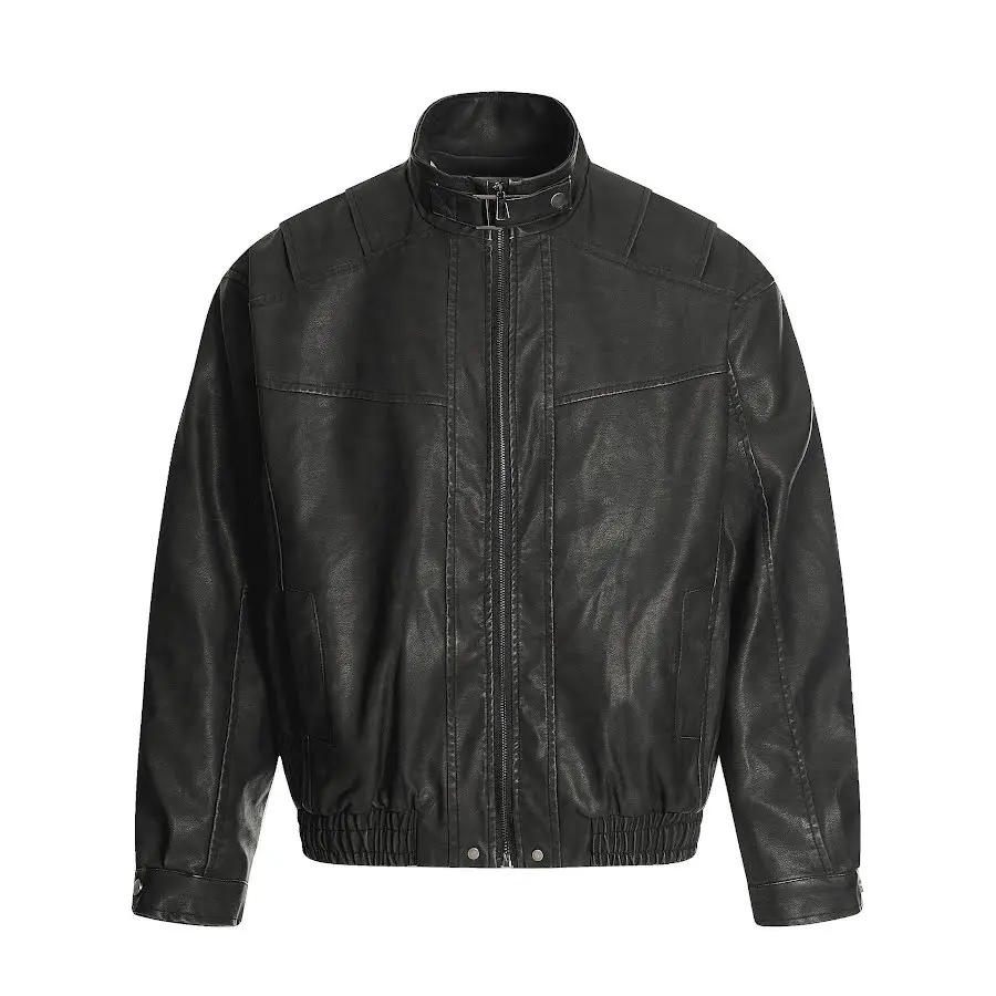 Deconstructed PU Biker Jacket
