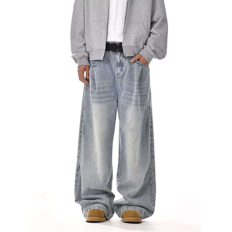 Vintage Wash Wide Leg Jeans