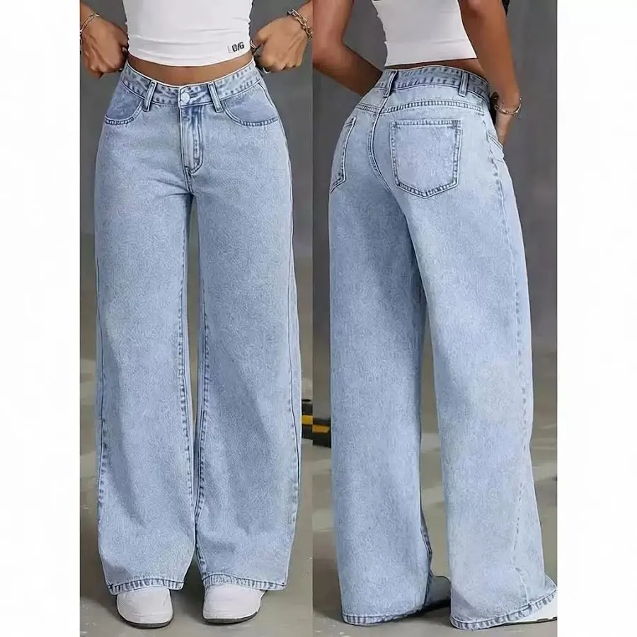 Women's High Waist Straight Jeans