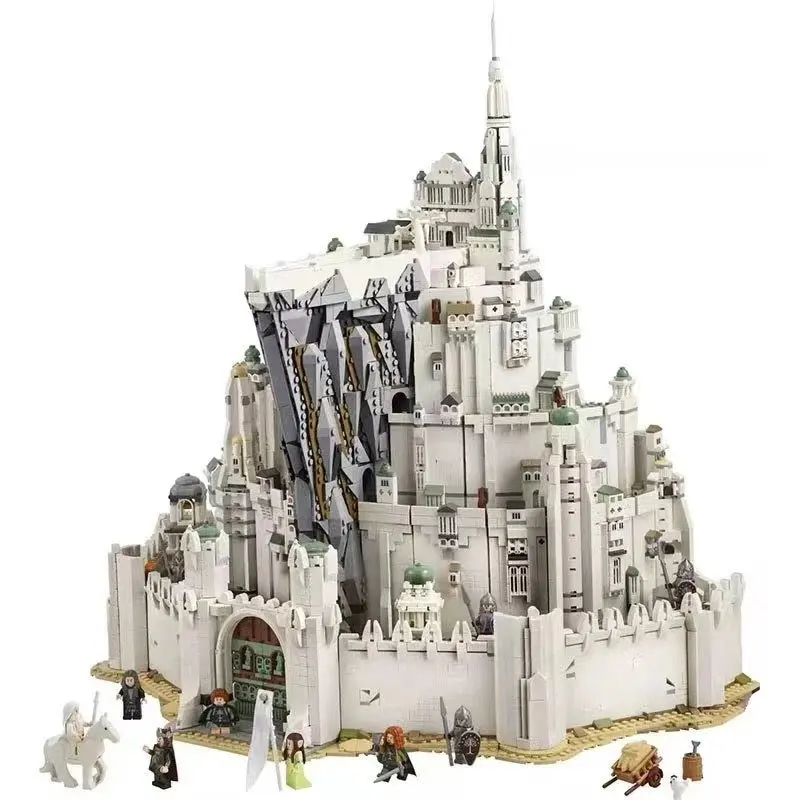 Large-scale, high-difficulty "White City" building block model—compatible with LEGO The Lord of the Rings.