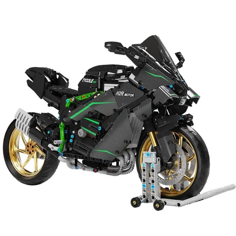 Taigaole T4019 Kawasaki H2R Carbon Fiber-Style Building Block Motorcycle Model – Educational Toy & Display Piece