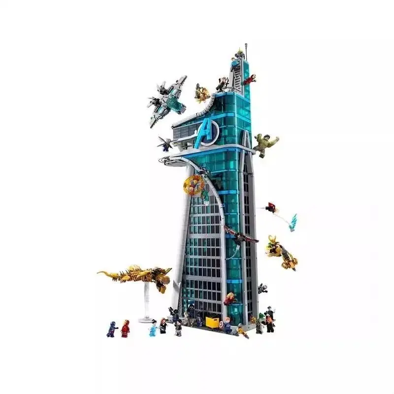 Lego-compatible "Avengers Alliance Tower" building block set – an assembly model and display piece for boys.