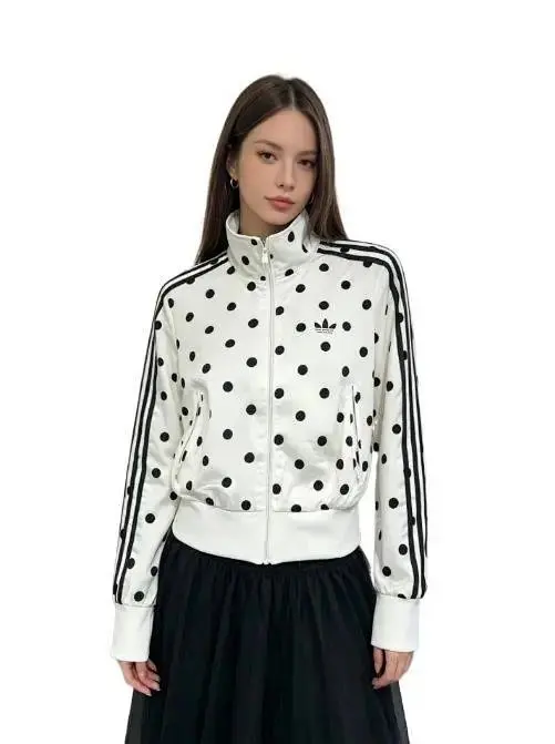 Adidas Women's Satin Polka Dots TT Track Jacket