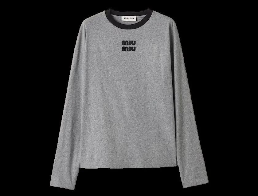 Long-sleeved cotton jersey T-shirt