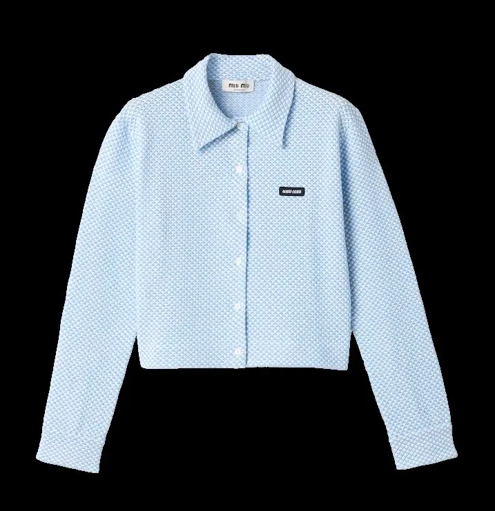 White / Sky Blue Cotton shirt