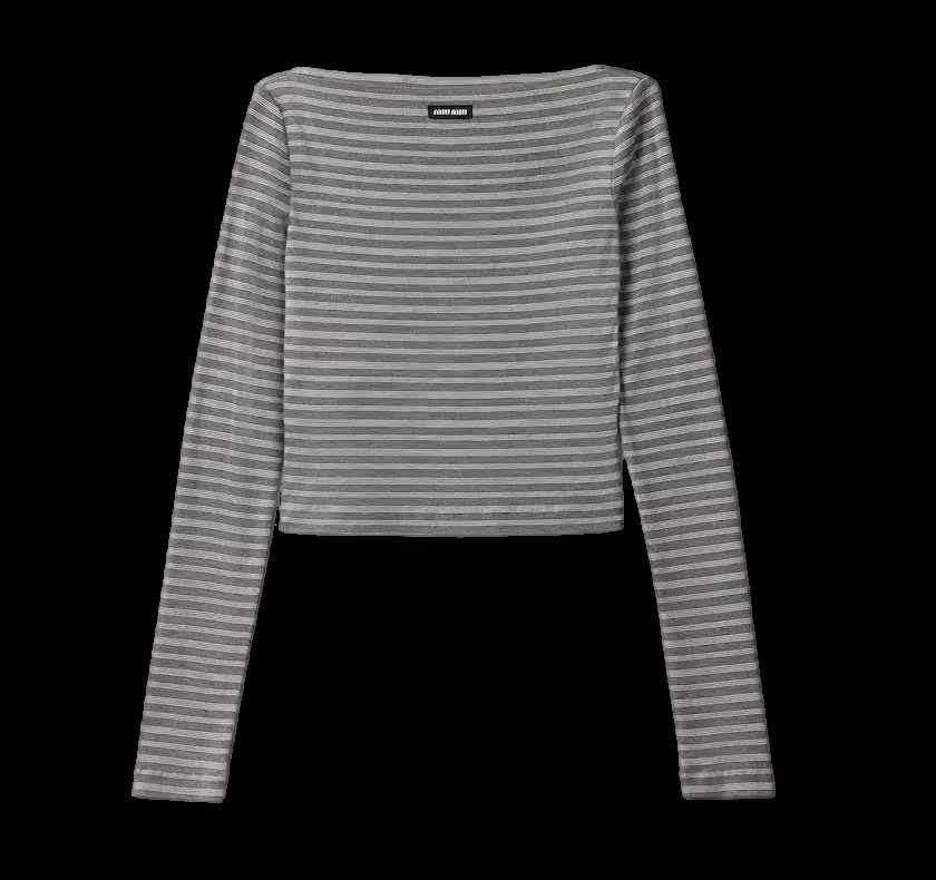 Striped jersey top