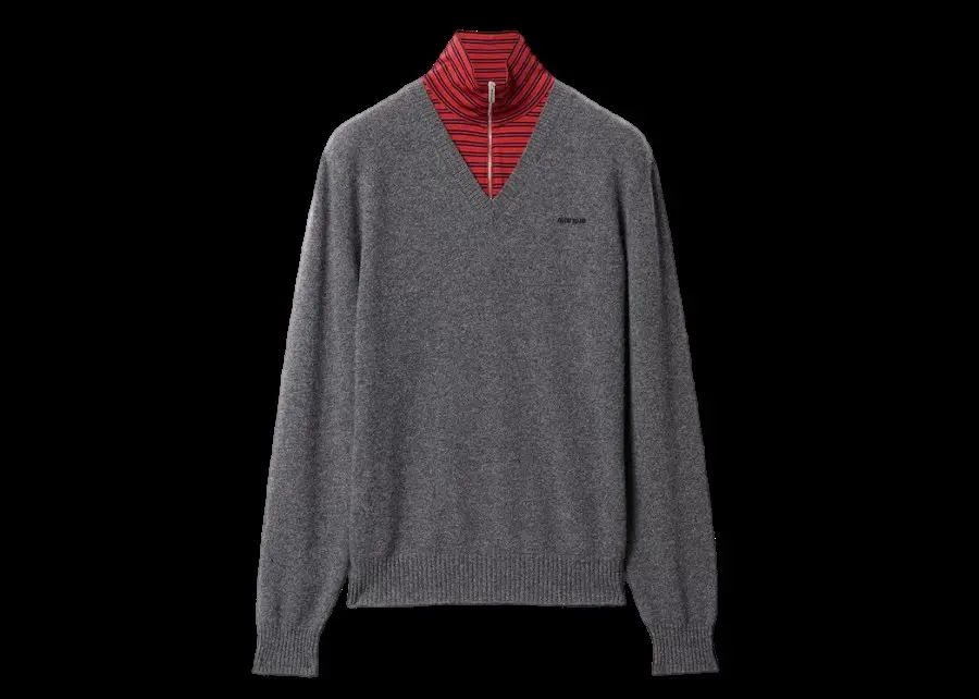 Cashmere and jersey sweater