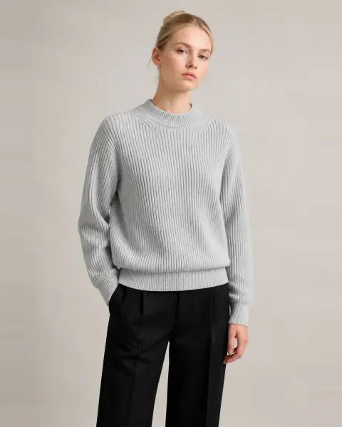 Maison Margiela Round neck pullover loose knit sweater