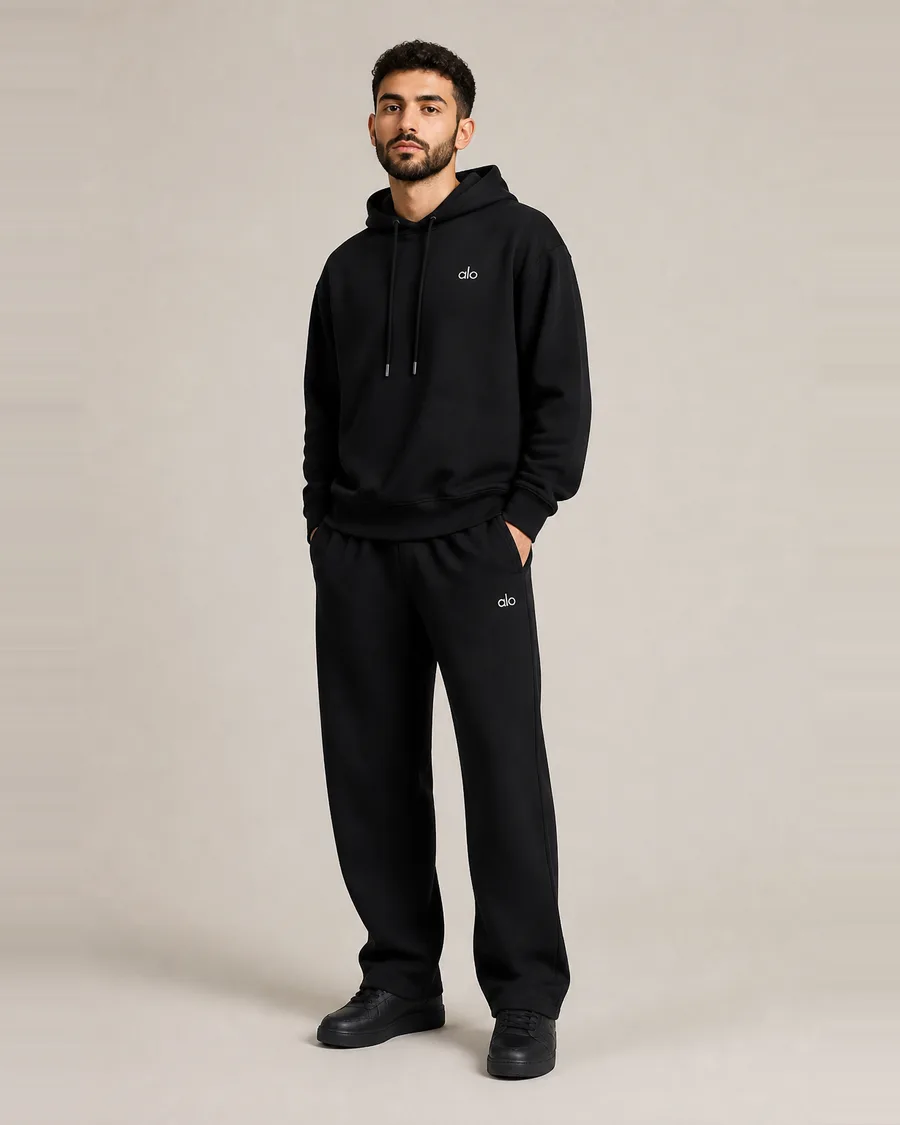 Alo Black Hoodie & Sweatpants Set